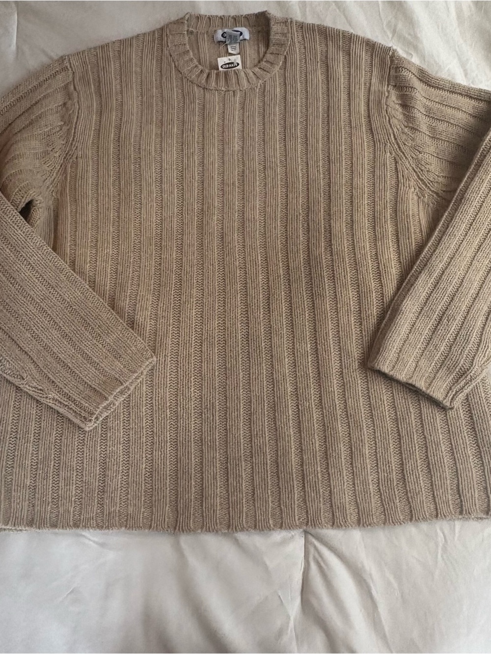 NWT Old Navy Women’s Sweater Size XXL 100% Lamb’s wool Light Brown Chunky New
